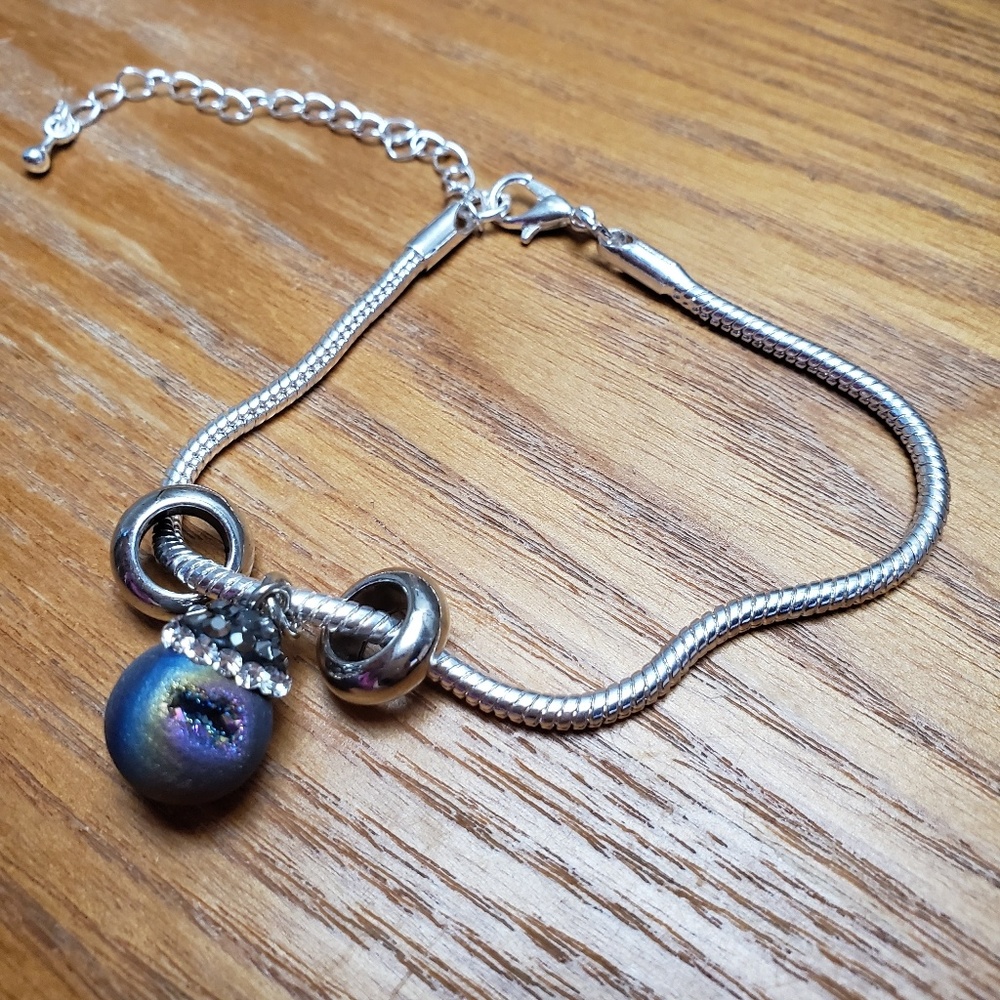 Rainbow exposed rock bracelet